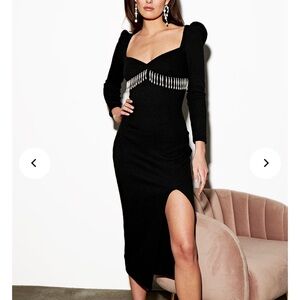 Saylor Alina Fringe Sweater Midi